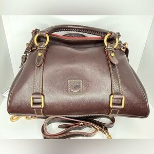 Dooney & Bourke Dark Brown Satchel with Gold Accents